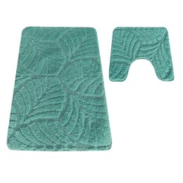 Komplet łazienkowy Montana z wycięciem CLT-022 Mgreen Komplet (50 cm x 80 cm i 40 cm x 50 cm) zielony