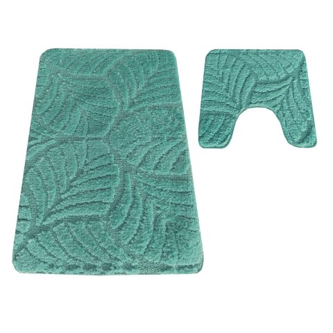 Komplet łazienkowy Montana z wycięciem CLT-022 Mgreen Komplet (50 cm x 80 cm i 40 cm x 50 cm) zielony