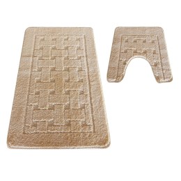 Komplet łazienkowy Montana z wycięciem CLT-12 Beige Komplet (50 cm x 80 cm i 40 cm x 50 cm) beżowy