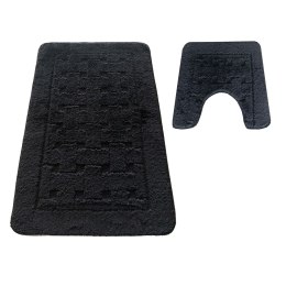 Komplet łazienkowy Montana z wycięciem CLT-12 Black Komplet (50 cm x 80 cm i 40 cm x 50 cm) czarny