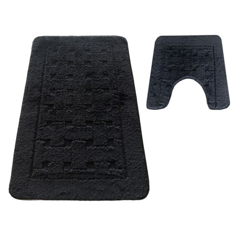 Komplet łazienkowy Montana z wycięciem CLT-12 Black Komplet (50 cm x 80 cm i 40 cm x 50 cm) czarny