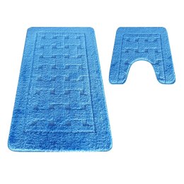 Komplet łazienkowy Montana z wycięciem CLT-12 Blue Komplet (50 cm x 80 cm i 40 cm x 50 cm) niebieski