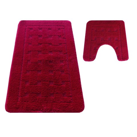 Komplet łazienkowy Montana z wycięciem CLT-12 Burgund Komplet (50 cm x 80 cm i 40 cm x 50 cm)