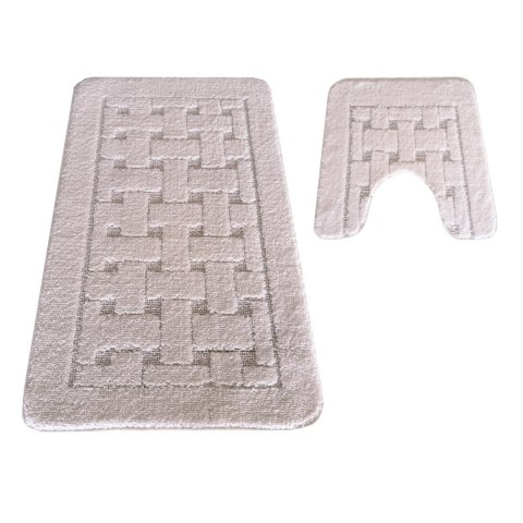 Komplet łazienkowy Montana z wycięciem CLT-12 Cream Komplet (50 cm x 80 cm i 40 cm x 50 cm)