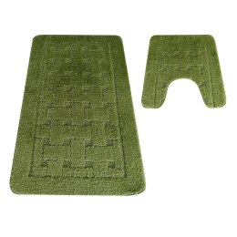 Komplet łazienkowy Montana z wycięciem CLT-12 Green Komplet (50 cm x 80 cm i 40 cm x 50 cm) zielony