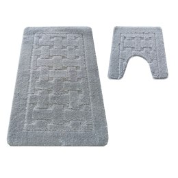Komplet łazienkowy Montana z wycięciem CLT-12 Grey Komplet (50 cm x 80 cm i 40 cm x 50 cm) szary