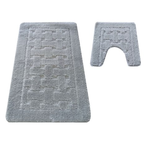 Komplet łazienkowy Montana z wycięciem CLT-12 Grey Komplet (50 cm x 80 cm i 40 cm x 50 cm) szary