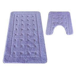 Komplet łazienkowy Montana z wycięciem CLT-12 Lilac Komplet (50 cm x 80 cm i 40 cm x 50 cm) różowy