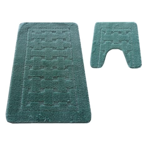 Komplet łazienkowy Montana z wycięciem CLT-12 Mgreen Komplet (50 cm x 80 cm i 40 cm x 50 cm) zielony