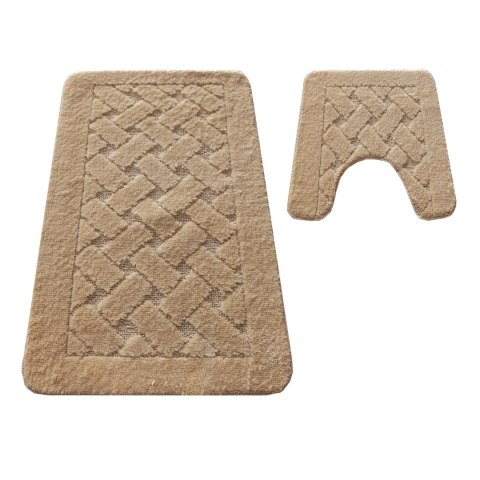 Komplet łazienkowy Montana z wycięciem CLT-31 Beige Komplet (50 cm x 80 cm i 40 cm x 50 cm) beżowy