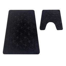 Komplet łazienkowy Montana z wycięciem CLT-31 Black Komplet (50 cm x 80 cm i 40 cm x 50 cm) czarny