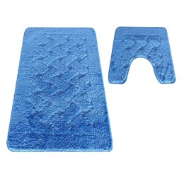 Komplet łazienkowy Montana z wycięciem CLT-31 Blue Komplet (50 cm x 80 cm i 40 cm x 50 cm) niebieski