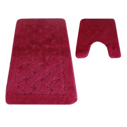 Komplet łazienkowy Montana z wycięciem CLT-31 Burgund Komplet (50 cm x 80 cm i 40 cm x 50 cm)
