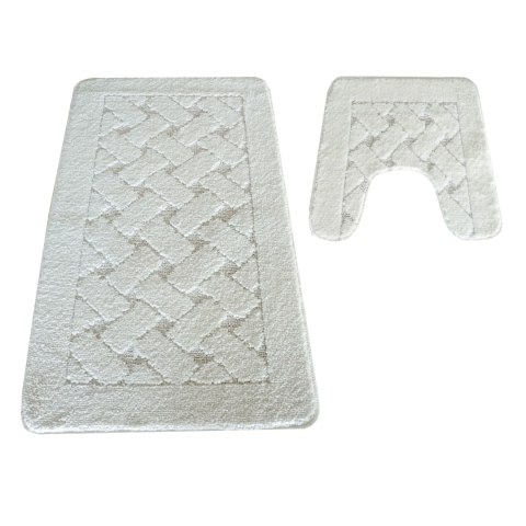 Komplet łazienkowy Montana z wycięciem CLT-31 Cream Komplet (50 cm x 80 cm i 40 cm x 50 cm)