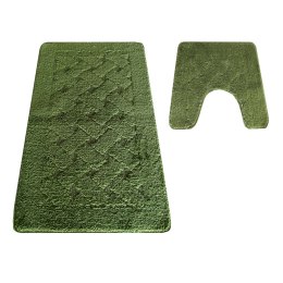 Komplet łazienkowy Montana z wycięciem CLT-31 Green Komplet (50 cm x 80 cm i 40 cm x 50 cm) zielony