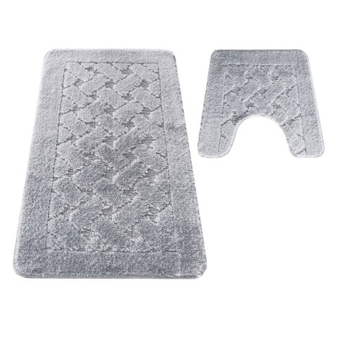 Komplet łazienkowy Montana z wycięciem CLT-31 Grey Komplet (50 cm x 80 cm i 40 cm x 50 cm) szary