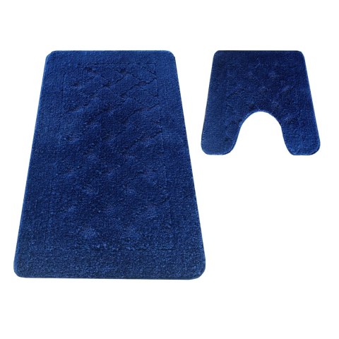 Komplet łazienkowy Montana z wycięciem CLT-31 Navy Komplet (50 cm x 80 cm i 40 cm x 50 cm)
