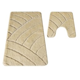 Komplet łazienkowy Montana z wycięciem CLT-825 Beige Komplet (50 cm x 80 cm i 40 cm x 50 cm) beżowy