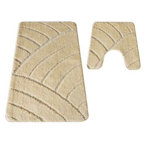 Komplet łazienkowy Montana z wycięciem CLT-825 Beige Komplet (50 cm x 80 cm i 40 cm x 50 cm) beżowy