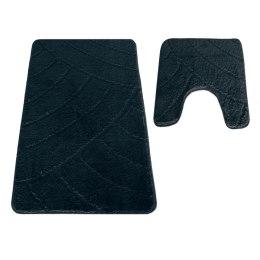 Komplet łazienkowy Montana z wycięciem CLT-825 Black Komplet (50 cm x 80 cm i 40 cm x 50 cm) czarny