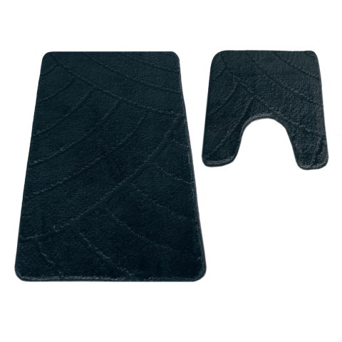Komplet łazienkowy Montana z wycięciem CLT-825 Black Komplet (50 cm x 80 cm i 40 cm x 50 cm) czarny
