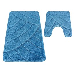 Komplet łazienkowy Montana z wycięciem CLT-825 Blue Komplet (50 cm x 80 cm i 40 cm x 50 cm) niebieski