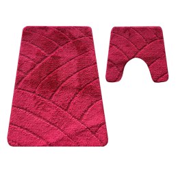 Komplet łazienkowy Montana z wycięciem CLT-825 Burgund Komplet (50 cm x 80 cm i 40 cm x 50 cm)