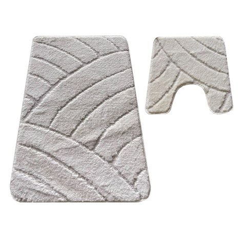 Komplet łazienkowy Montana z wycięciem CLT-825 Cream Komplet (50 cm x 80 cm i 40 cm x 50 cm)
