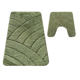 Komplet łazienkowy Montana z wycięciem CLT-825 Green Komplet (50 cm x 80 cm i 40 cm x 50 cm) zielony