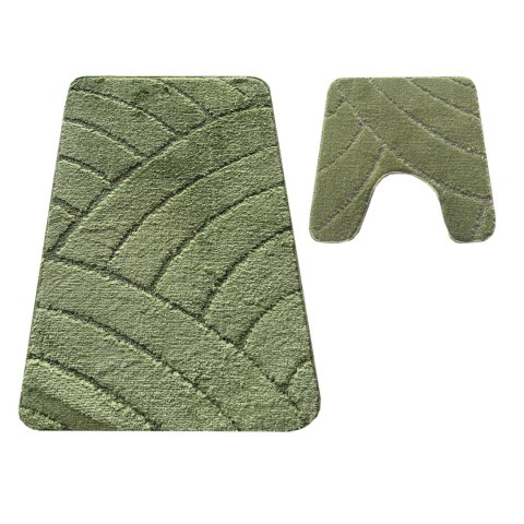 Komplet łazienkowy Montana z wycięciem CLT-825 Green Komplet (50 cm x 80 cm i 40 cm x 50 cm) zielony