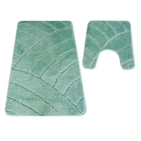 Komplet łazienkowy Montana z wycięciem CLT-825 Mgreen Komplet (50 cm x 80 cm i 40 cm x 50 cm) zielony