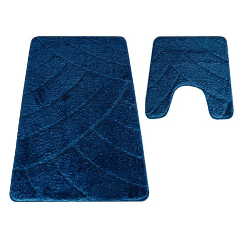 Komplet łazienkowy Montana z wycięciem CLT-825 Navy (50 cm x 80 cm i 40 cm x 50 cm)