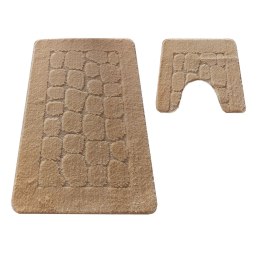 Komplet łazienkowy Montana z wycięciem CLTSTONE Beige (50 cm x 80 cm i 40 cm x 50 cm) beżowy