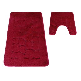 Komplet łazienkowy Montana z wycięciem CLTSTONE Burgund (50 cm x 80 cm i 40 cm x 50 cm)