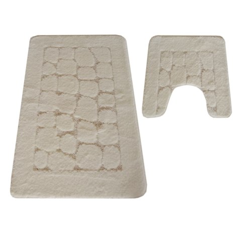 Komplet łazienkowy Montana z wycięciem CLTSTONE Cream (50 cm x 80 cm i 40 cm x 50 cm)