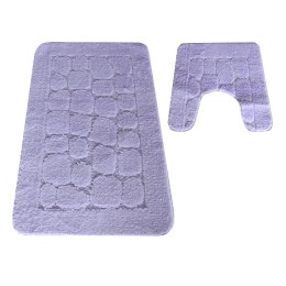 Komplet łazienkowy Montana z wycięciem CLTSTONE Lilac (50 cm x 80 cm i 40 cm x 50 cm) różowy