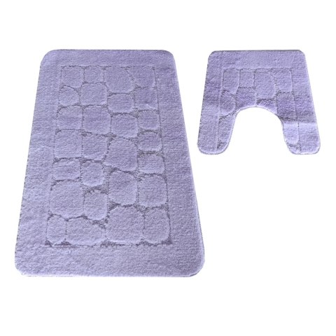 Komplet łazienkowy Montana z wycięciem CLTSTONE Lilac (50 cm x 80 cm i 40 cm x 50 cm) różowy